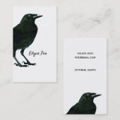 Mooie zwarte kraai Corvid Bird Visitekaartje (Voorkant / Achterkant)