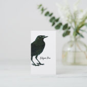 Mooie zwarte kraai Corvid Bird Visitekaartje (Staand voorkant)