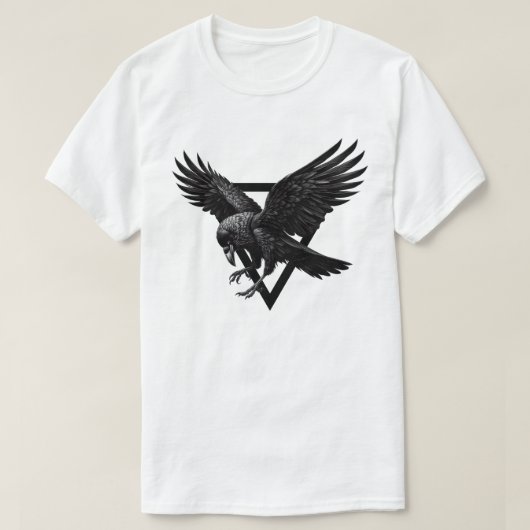 Mooie zwarte kraai raven vogel t-shirt (Design voorkant)