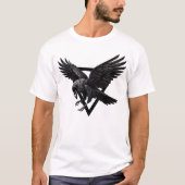 Mooie zwarte kraai raven vogel t-shirt (Voorkant)