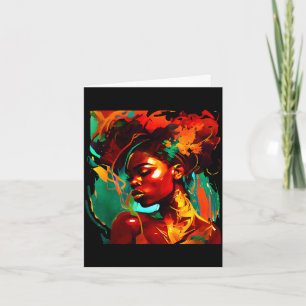 Mooie zwarte kunst Afro-Amerikaanse vrouw Kaart