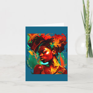 Mooie zwarte kunst Afro-Amerikaanse vrouw Kaart