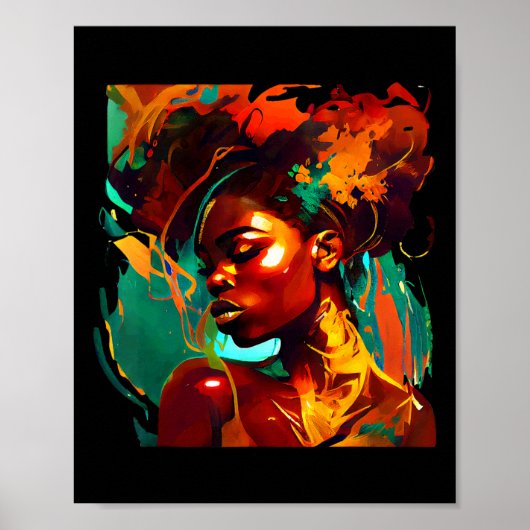 Mooie zwarte kunst Afro-Amerikaanse vrouw schilder Poster (Voorkant)