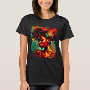 Mooie zwarte kunst Afro-Amerikaanse vrouw T-shirt