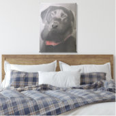 "Mooie zwarte labrador" houtskooltekening Canvas Afdruk (Insitu (Slaapkamer))