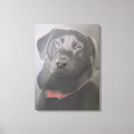 "Mooie zwarte labrador" houtskooltekening Canvas Afdruk
