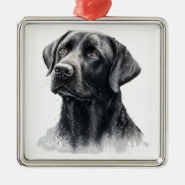MOOIE ZWARTE LABRADOR RETRIEVER HOND METALEN ORNAMENT