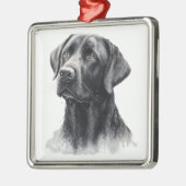MOOIE ZWARTE LABRADOR RETRIEVER HOND METALEN ORNAMENT (Links)