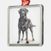 MOOIE ZWARTE LABRADOR RETRIEVER HOND METALEN ORNAMENT (Links)