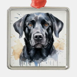 MOOIE ZWARTE LABRADOR RETRIEVER HOND METALEN ORNAMENT