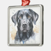 MOOIE ZWARTE LABRADOR RETRIEVER HOND METALEN ORNAMENT (Links)