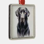MOOIE ZWARTE LABRADOR RETRIEVER HOND METALEN ORNAMENT (Rechts)