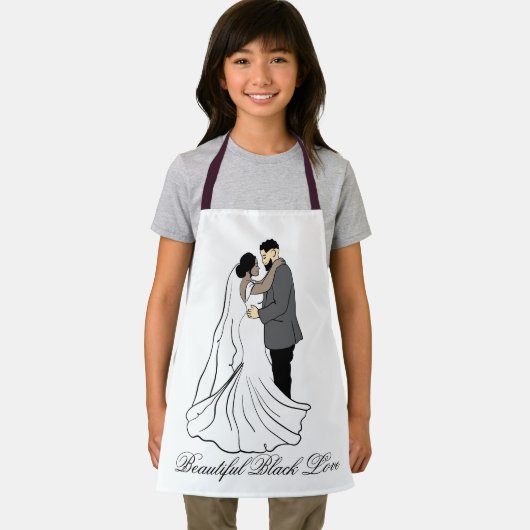 Mooie zwarte liefde paar 2 schort (Insitu)