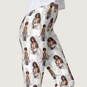 Mooie Zwarte Meisjes Engelen Patroon Ontwerp  Leggings