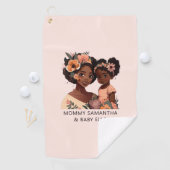 Mooie zwarte moeder en dochter (13) golfhanddoek (Insitu)