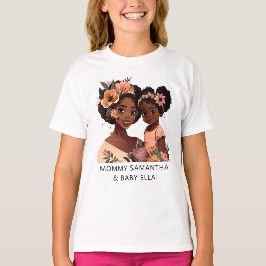 Mooie zwarte moeder en dochter (13) t-shirt (Voorkant)