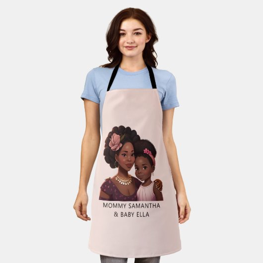 Mooie zwarte moeder en dochter (14) schort (Gedragen)