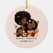 Mooie zwarte moeder en dochter (16) keramisch ornament (Voorkant)