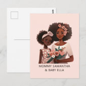 Mooie zwarte moeder en dochter (17) briefkaart (Voorkant / Achterkant)