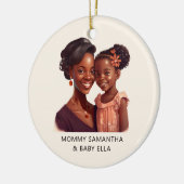Mooie zwarte moeder en dochter (19) keramisch ornament (Links)
