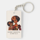 Mooie zwarte moeder en dochter (20) sleutelhanger (achterkant)