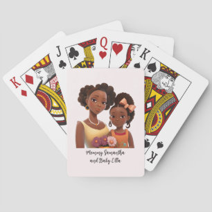 Mooie zwarte moeder en dochter (22) pokerkaarten