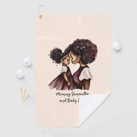 Mooie zwarte moeder en dochter (24) golfhanddoek (Insitu)