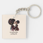 Mooie zwarte moeder en dochter (25) sleutelhanger (Achterkant)