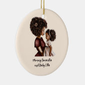 Mooie zwarte moeder en dochter (26) keramisch ornament (Rechts)