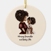 Mooie zwarte moeder en dochter (26) keramisch ornament (Voorkant)