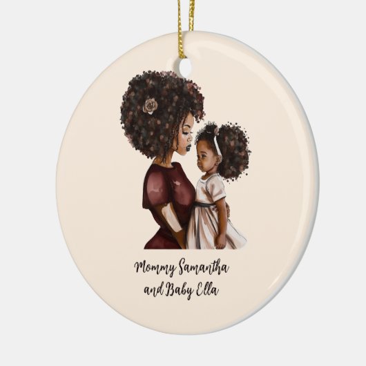 Mooie zwarte moeder en dochter (26) keramisch ornament (Links)