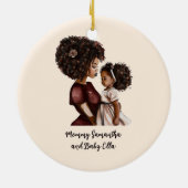 Mooie zwarte moeder en dochter (26) keramisch ornament (Achterkant)