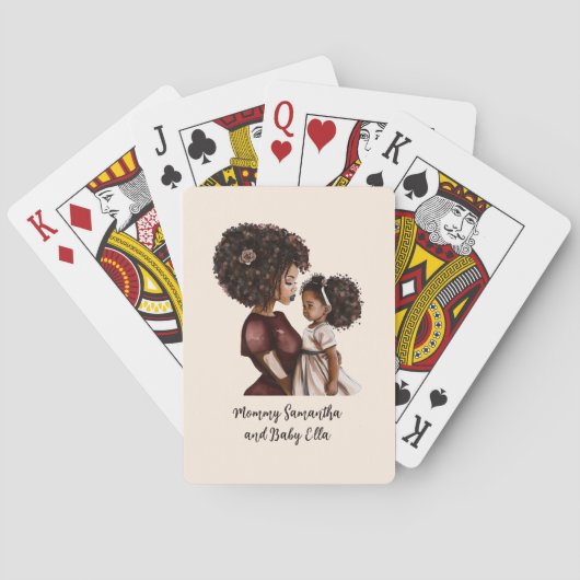 Mooie zwarte moeder en dochter (26) pokerkaarten (Achterkant)