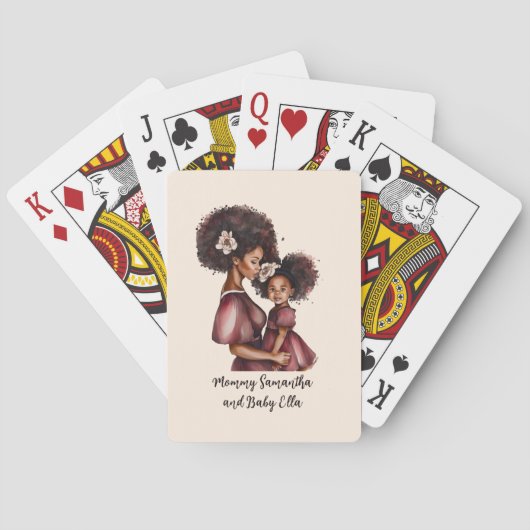 Mooie zwarte moeder en dochter (27) pokerkaarten (Achterkant)