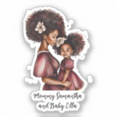Mooie zwarte moeder en dochter (27) sticker (Voorkant)