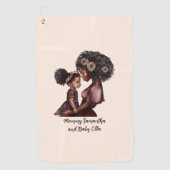 Mooie zwarte moeder en dochter (28) golfhanddoek (Voorkant)