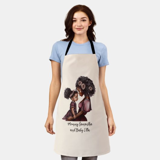 Mooie zwarte moeder en dochter (28) schort (Gedragen)