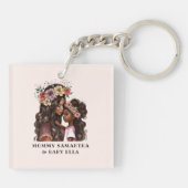 Mooie zwarte moeder en dochter (2) sleutelhanger (Achterkant)