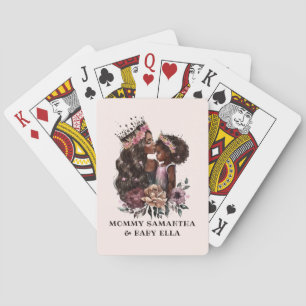 Mooie zwarte moeder en dochter (3) pokerkaarten