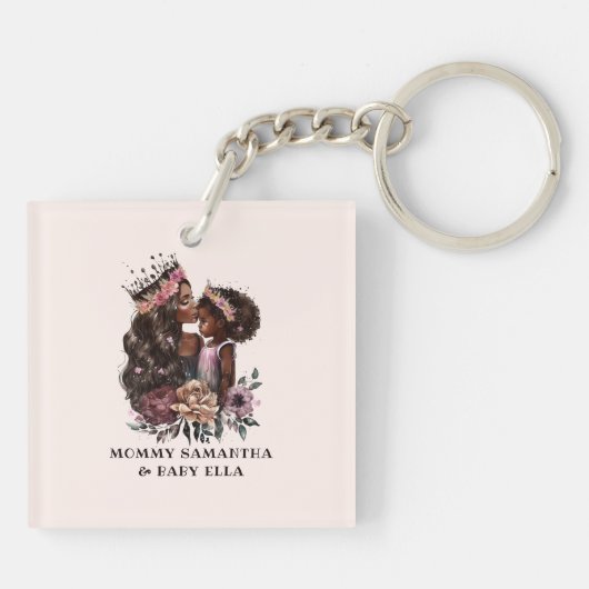 Mooie zwarte moeder en dochter (3) sleutelhanger (Achterkant)