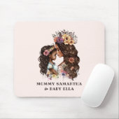 Mooie zwarte moeder en dochter (4) muismat (Met muis)