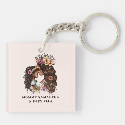 Mooie zwarte moeder en dochter (4) sleutelhanger (Achterkant)