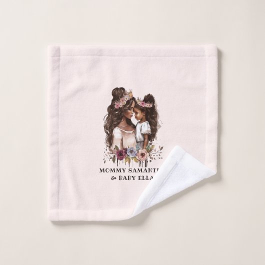 Mooie zwarte moeder en dochter (5) bad handdoek (Wasdoekje)