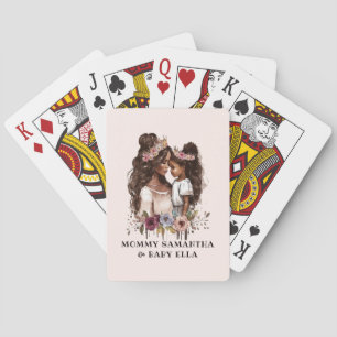 Mooie zwarte moeder en dochter (5) pokerkaarten