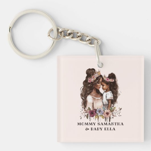 Mooie zwarte moeder en dochter (5) sleutelhanger (Voorkant)
