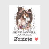 Mooie zwarte moeder en dochter (5) sticker (Vel)