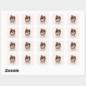 Mooie zwarte moeder en dochter (5) vierkante sticker (Vel)