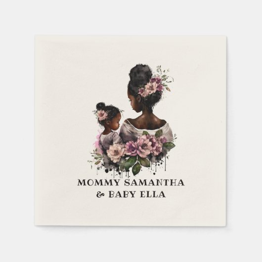 Mooie zwarte moeder en dochter (7) servet (Voorkant)
