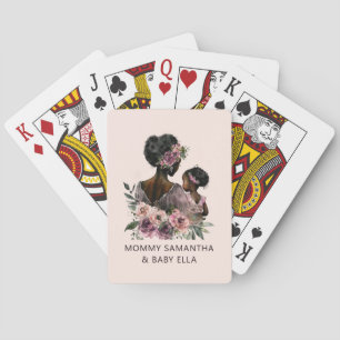 Mooie zwarte moeder en dochter (8) pokerkaarten