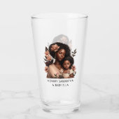 Mooie zwarte moeder en dochter (9) glas (Achterkant)